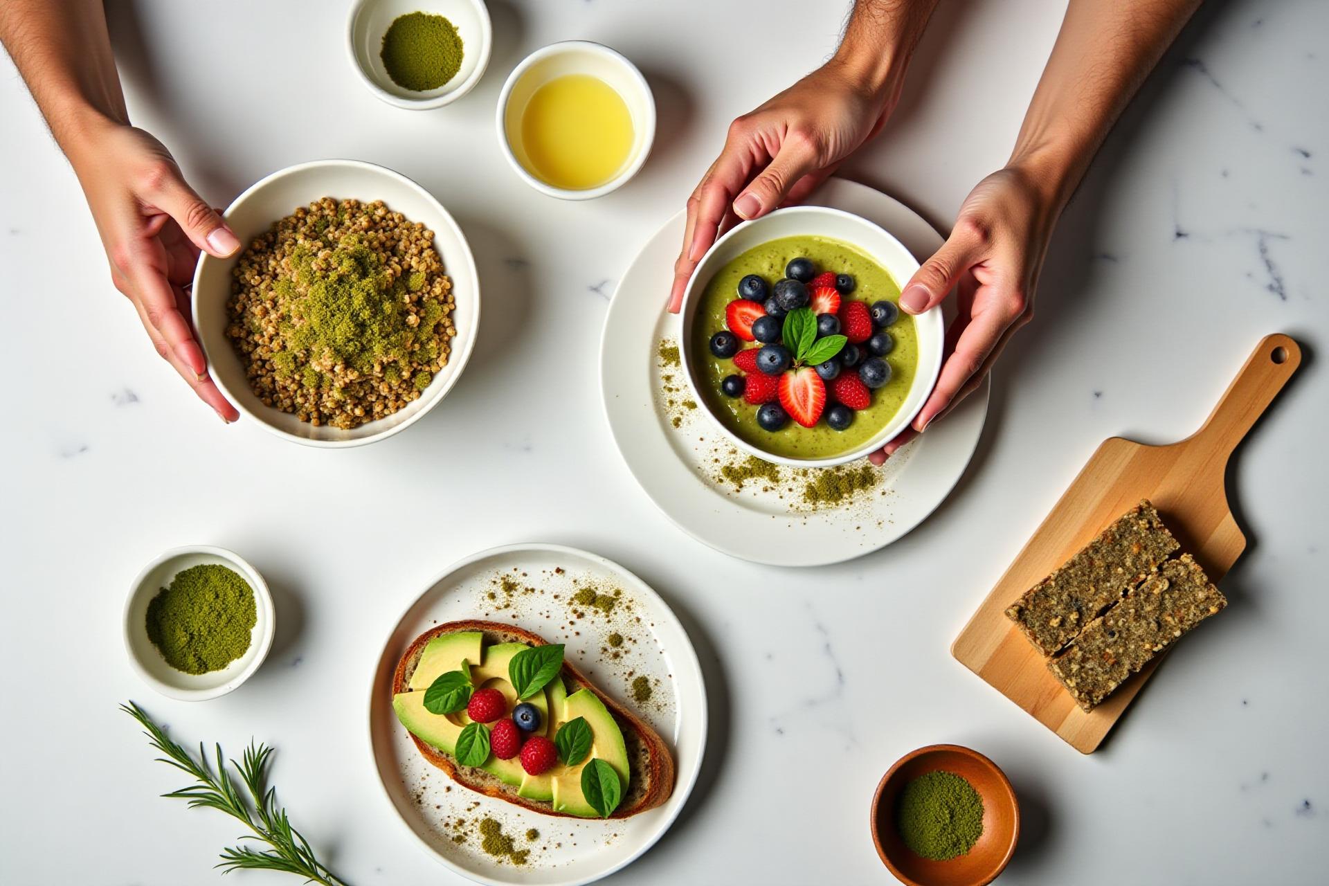 Creative process of developing unique Wolffia-based recipe content