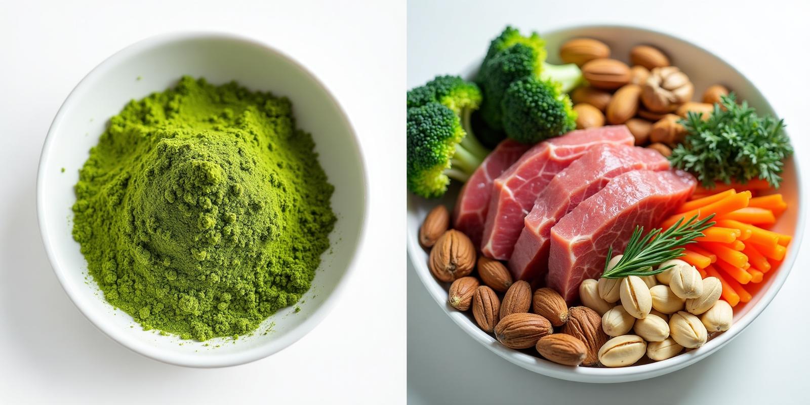 Visual comparison showing Wolffia vs traditional protein sources benefits